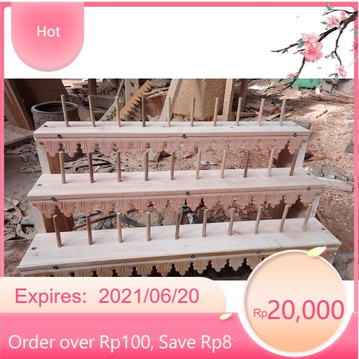 jagrak deder darikayu jati mentah model mewah hias risplang segi tiga pakem ukir bali isi 30 bk  Ker