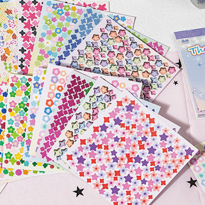 

Sticker Book 24sheets/bag Pentagram Mini Die-Cut Stickers Scrapbooking Stationery DIY & Handbook Phone Case Notebook Decoration