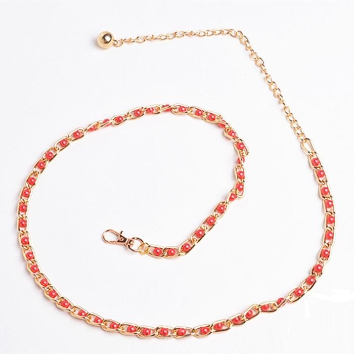 Ikat Pinggang Tali Rantai Mutiara Mutiara untuk Wanita Korea Fashion Womens Belt Aksesoris Baju Wani