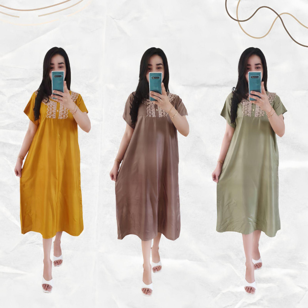 Daster Payung Rayon Renda Polos Busui-Daster payung friendly kekinian-daster payung lengan pendek-re