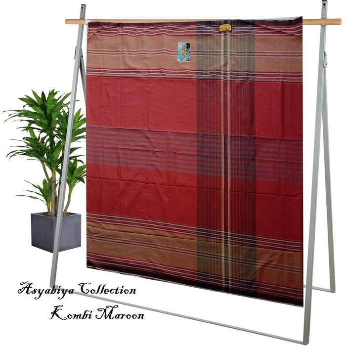 SARUNG WADIMOR. MOTIF PADANG/Kotak KOMBINASI Dewasa Kain  Tenun  Katun Kotak Muslim Putih belah Hita