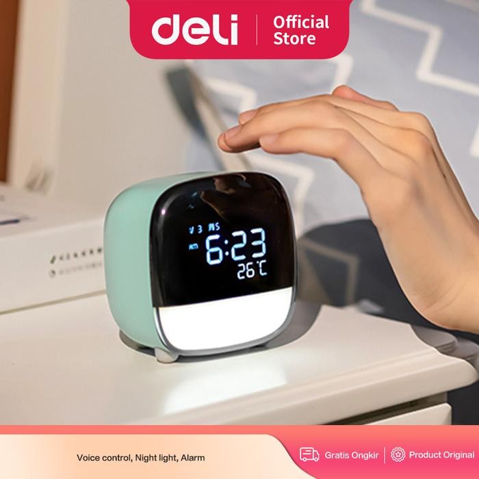 

Deli Jam Elektronik / Electronic Clock White - Green 8852 Lampu Alarm - Hijau