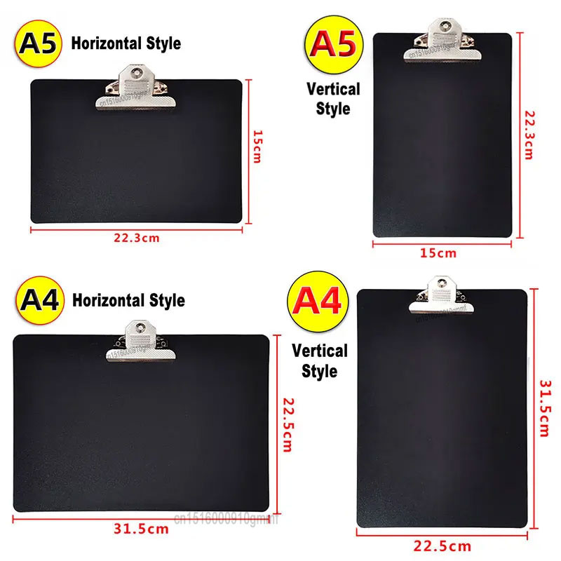 

A4 A5 Plastic Clipboard Folder Ticket Menu Bills Document File Paper Clip Wordpad Office School Writing Drawing Pad Clamp Board