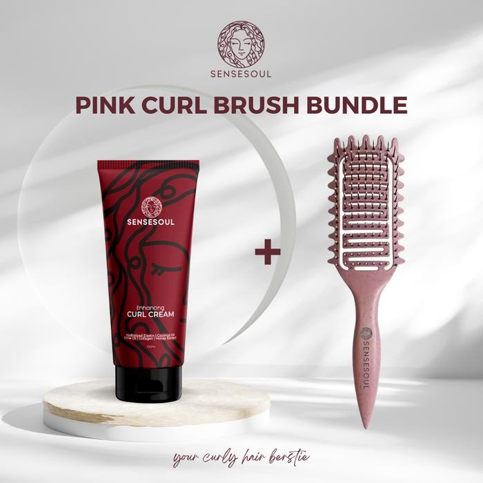 SENSESOUL BUNDLE CURL CREAM & CURL BRUSH - Styling Cream dan Sisir Khusus Styling Rambut Wavy dan Ke