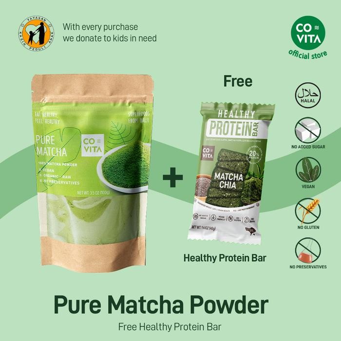 

Pure Matcha Powder 100% - Bubuk Teh Hijau Matcha (Green Tea) 100gr