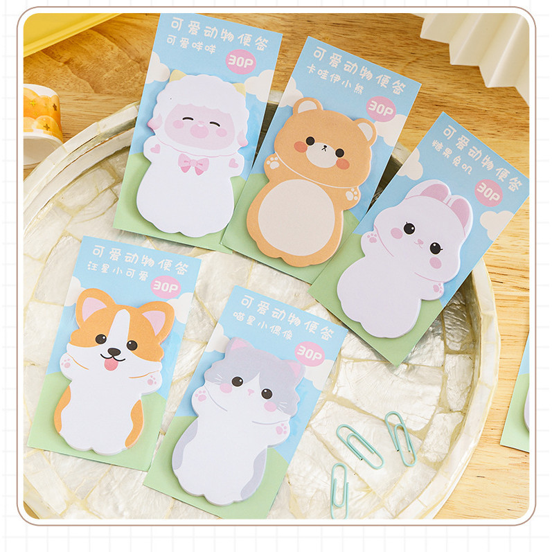 

6 pcs/lot Kawaii Cartoon Penguin Rabbit Animals Memo Pad Sticky Notes Memo Notebook N Times Cute Stationery School Supplies