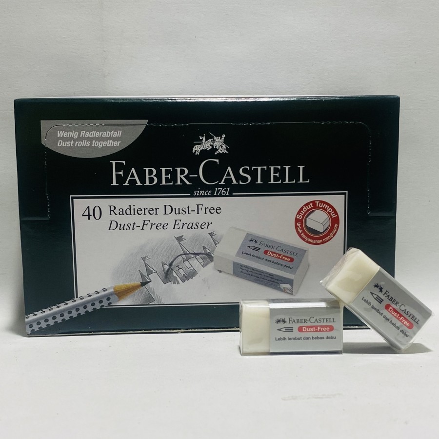 

Penghapus Putih kecil Faber Castell / Eraser Dustfree small white Faber castell (1 Pack Isi 40 Pcs)
