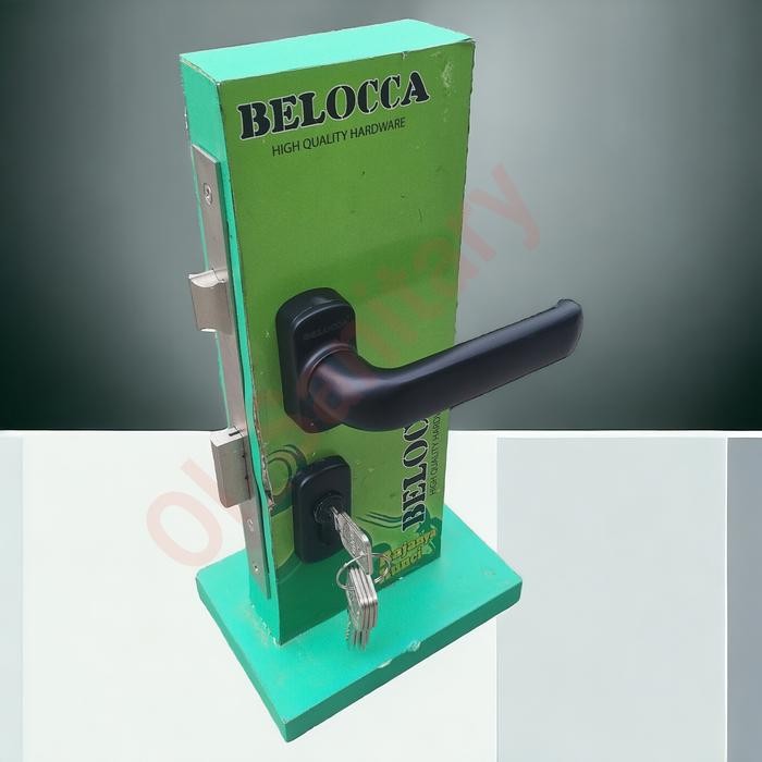 kunci pintu alumunium kunci pintu teralis besi belocca full set - Hitam