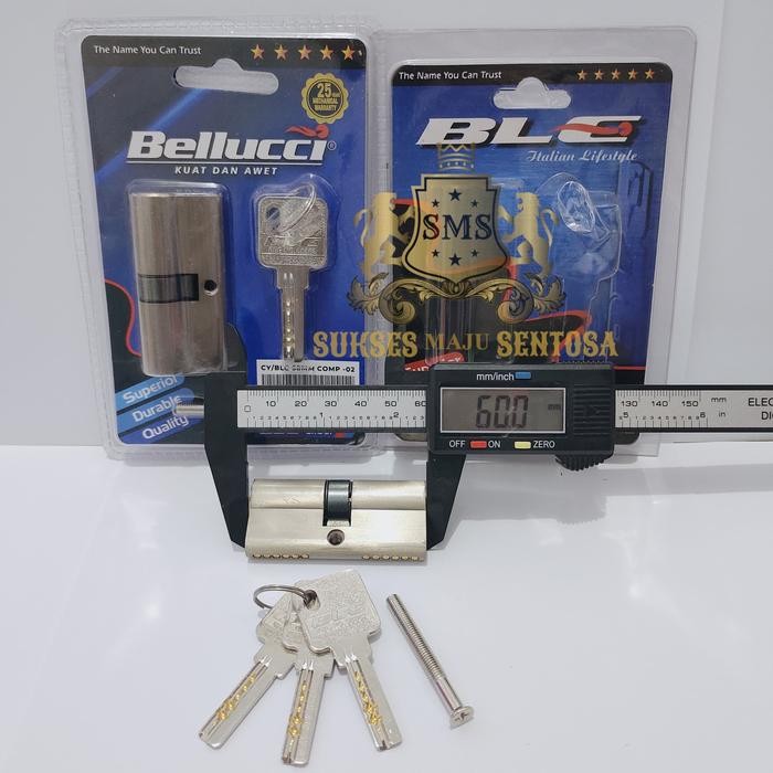 BELLUCCI SILINDER/CYLINDER KUNCI PINTU KECIL KUNINGAN 3 KEY KOMPUTER