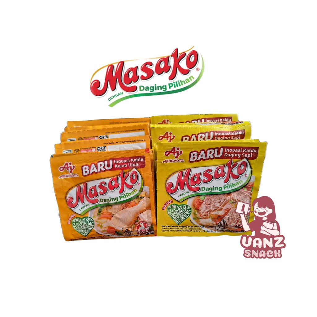 

Bumbu Masak Masako dengan daging pilihan dari Ajinomoto renceng isi 12 sachet @ 8,5 gram