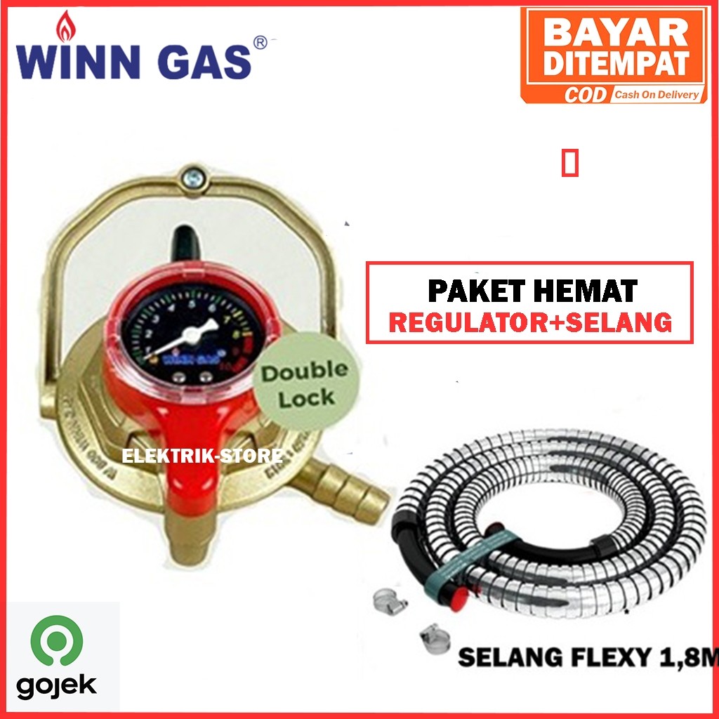 KOWASHOP PAKET WINN GAS REGULATOR METER KEPALA GAS LPG 3 KG / 12 KG W800M / W-800 M NUSANTARA BERFUN