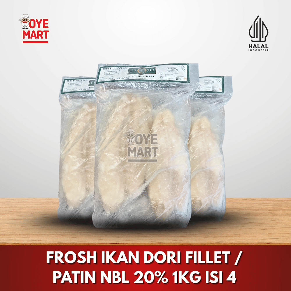 

FROSH DORI FILLET NBL 1KG ISI 4 GLZ 20% PANGASIUS FILLET DORY NON BLOOD LINE