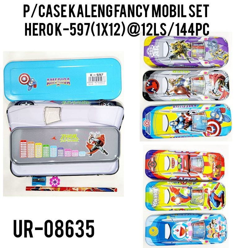 

K-597 Kotak pensil/Tempat pensil kaleng fancy mobil set hero K-597
