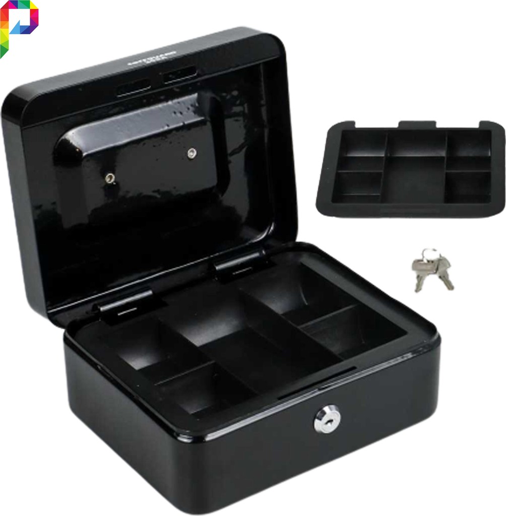 Brankas Kotak Uang Kasir Mini Penyimpanan Uang Perhiasan Dokumen Cash Deposit Box Key Lock