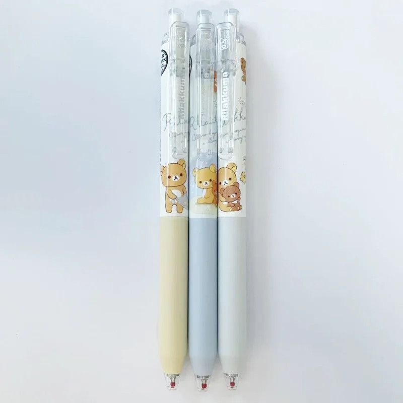

3Pcs AIHAO GP2212 Rilakkuma Press Gel Pens 0.5mm Fine Point Black Pens For Journaling Kawaii School Student Supplies Stationery