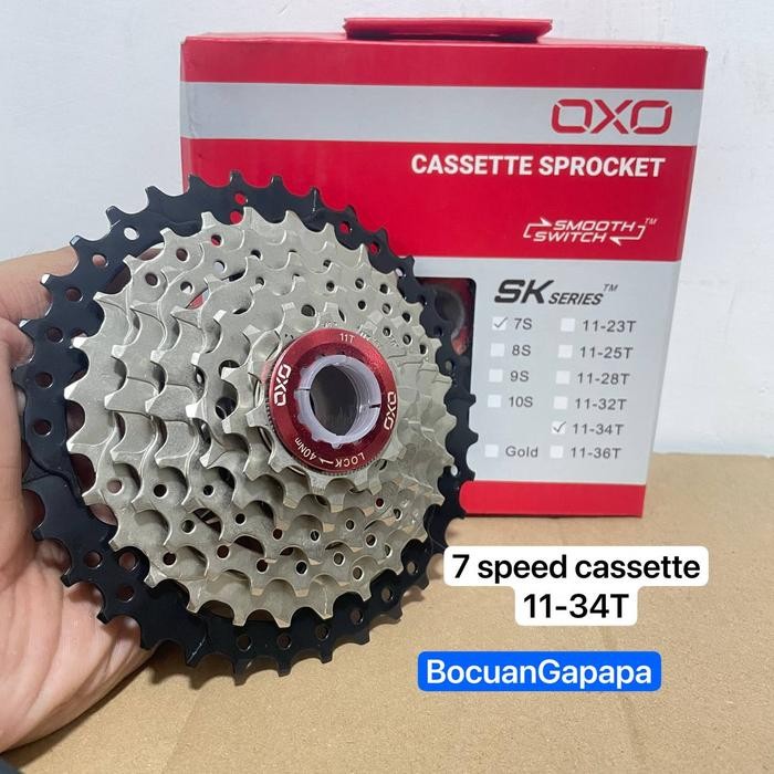Sprocket 7 speed cassette slop OXO 11-34T - 11-34T