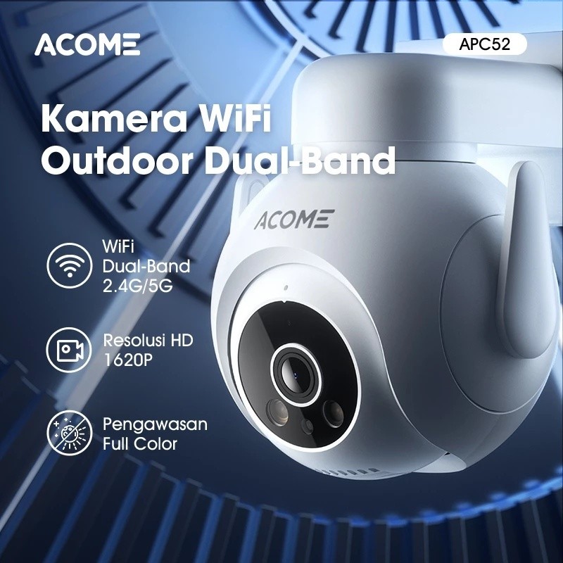 CAMERA CCTV ACOME IOT APC52 / ACOME CCTV APC52 CAMERA WIFI OUTDOOR IP65 TAHAN AIR FULL HD 1620P/5MP