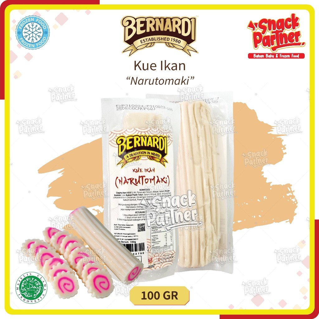 

BERNARDI NARUTOMAKI 100 GR - Topping Ramen Mi Mie Soba Jepang Kue Ikan Naruto FROZEN FOOD