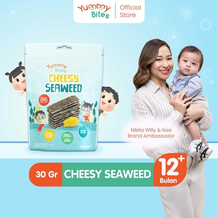 

Yummy Bites Cheesy Seaweed 30 GR Snack Sehat Cemilan Anak - seaweed