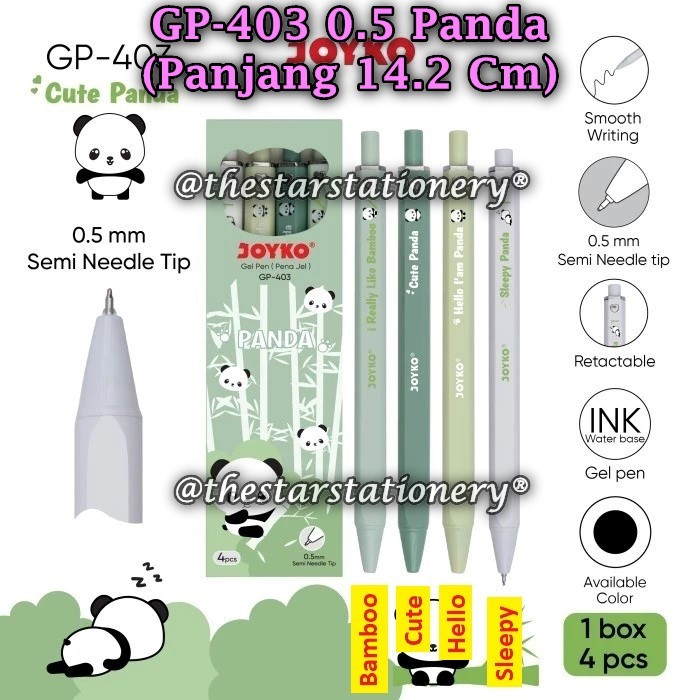 

(1 Pak/12) GROSIR Gelpen JOYKO GP-403 Panda Hitam 0.5 mm / Gel Pen Pulpen Pena Joyko GP-403 (Pak/12)