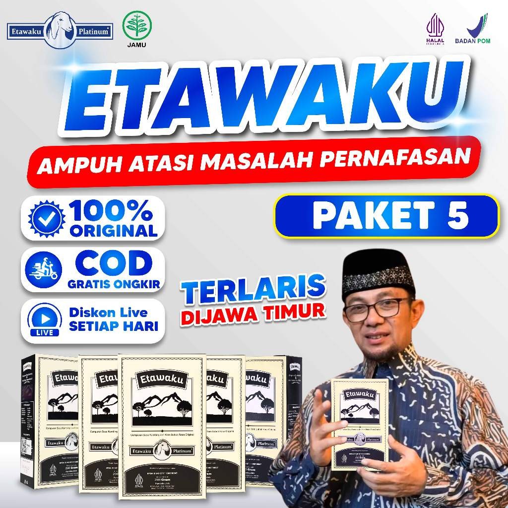 

Etawaku Platinum Paket 5 Box Susu Kambing Etawa Sembuhkan Sesak Nafas Nyeri Sendi