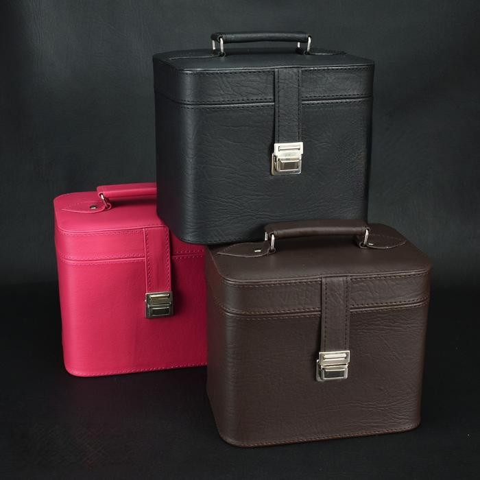 Hardcase Beautycase / Kotak tempat makeup / Tas kosmetik & Hena - Hitam Merah