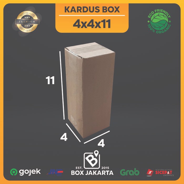 

KARDUS BOX uk 4x4x11 CM Kotak Packaging Corrugated SHEET POLOS