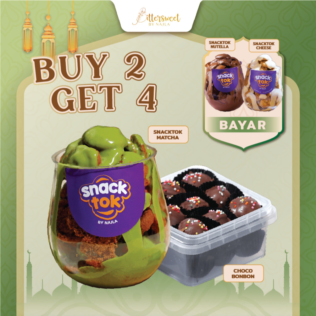 

( BAYAR 2 DAPAT 4 ) 2 Snacktok ( Nutella + Cheese ) FREE Snacktok Matcha + Choco Bonbon [ Best Price ]