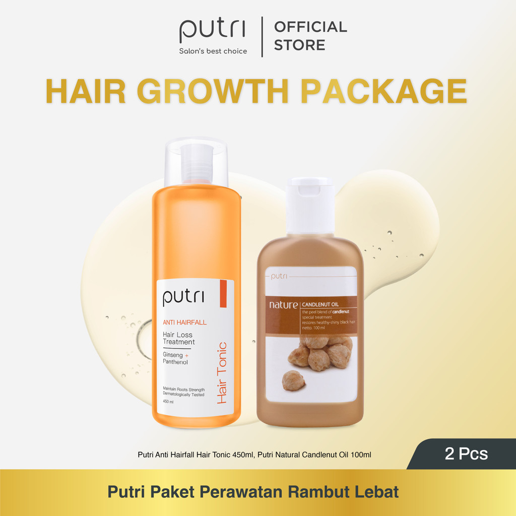 Putri Hair Growth Package - Anti Hairfall Hair Tonic & Natural Candlenut Oil | Hair Care Wangi Tahan