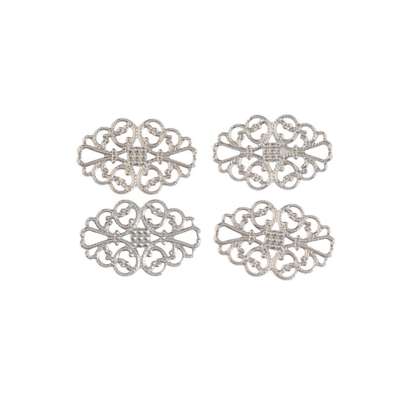 

Free shipping 50Pcs Filigree Flower Wraps Connectors Metal Crafts Decoration DIY Findings Connectors 32x20mm