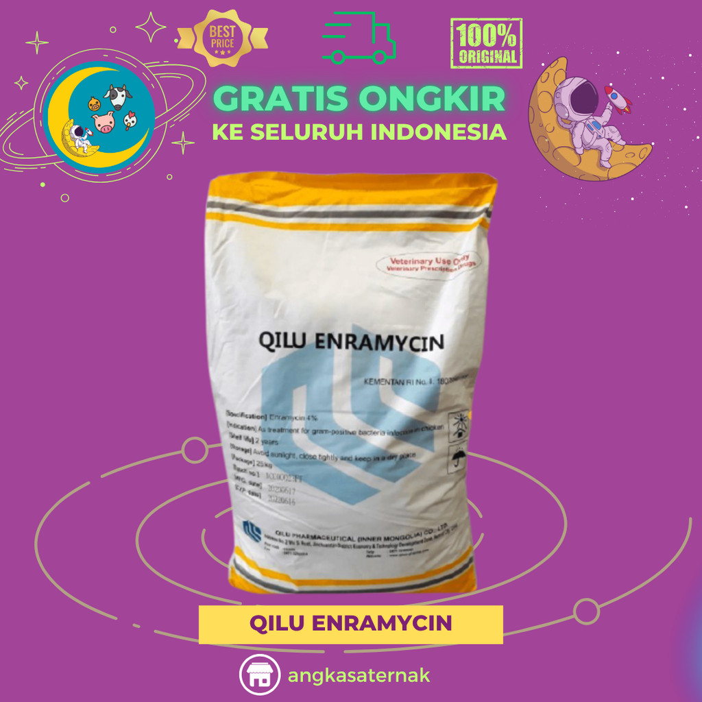 QILU ENRAMYCIN 4% (AGP) 1 KG DAN 500 GRAM - Pemacu Produksi Telur - Premix Anti Microba