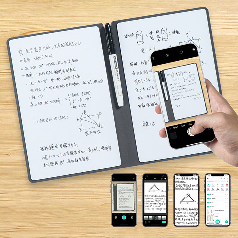 

1pc/1set A5 Reusable Whiteboard Notebook Memo Book With Free Whiteboard Pen Erasing Cloth Weekly Planner Portable Notebooks