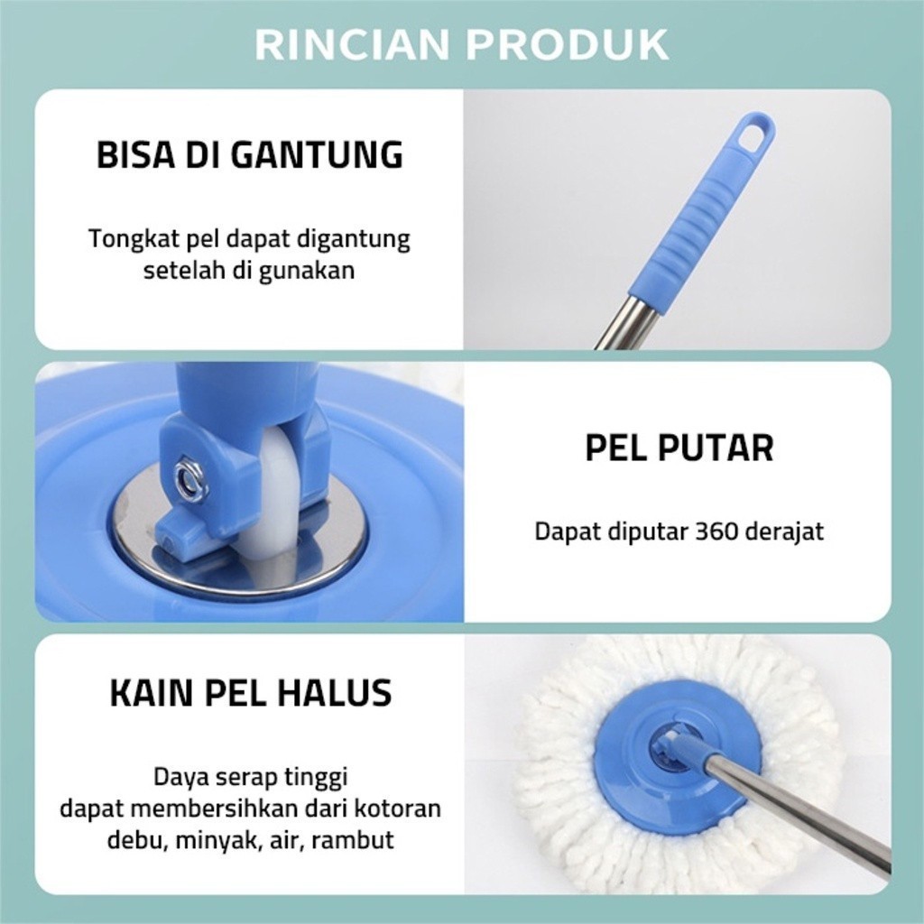 Cod Alat Pel Lantai - Ultra Mop Black spin mop kain pel lantai praktis Tb01 Dan tb02 Co