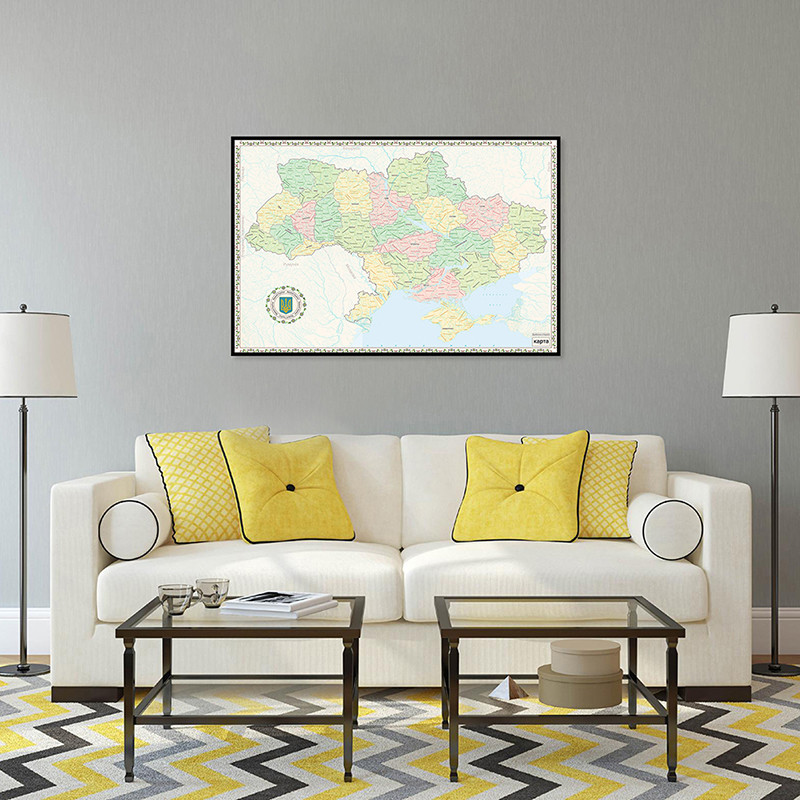 

59*42cm The Ukraine Map In Ukrainian 2013 Version Prints Canvas Painting Wall Art Poster Living Room Home Decor School Supplies