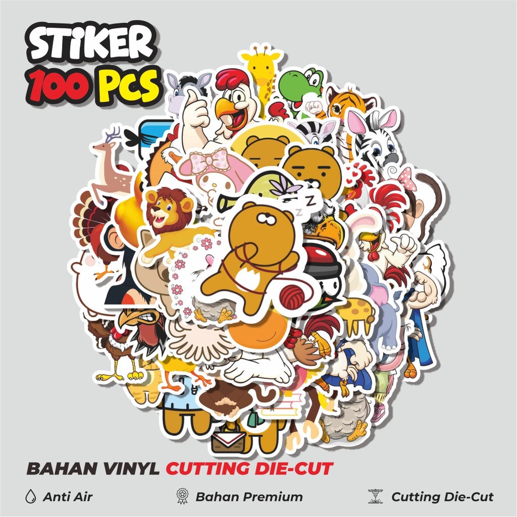 

Terbaru! 50 pcs Stiker Kartun Hewan Lucu Dekorasi Lucu Kreatif untuk Notebook, Skateboard, HP