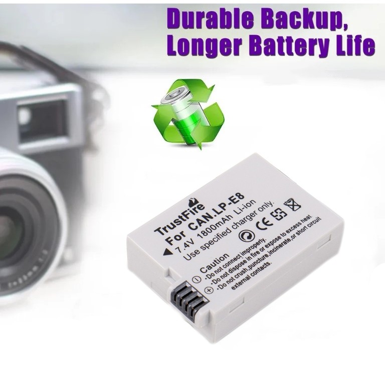 Baterai Kamera Canon EOS 550D LP-E8 1800mAh (Replika 1:1) / aksesoris camera