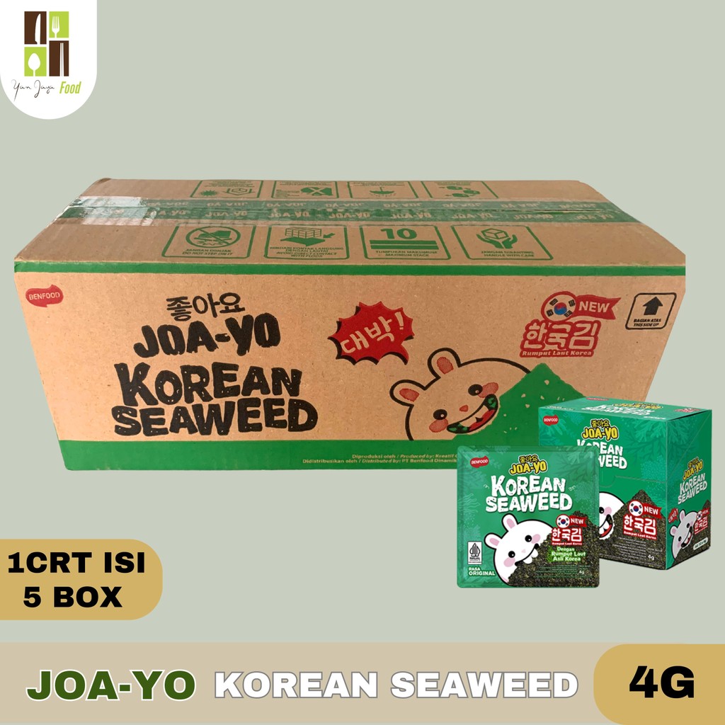 

Joa-yo Korean Seaweed 4G 1CRT / 1CRT isi 5BOX / Joa-yo Seaweed / Korean Seaweed