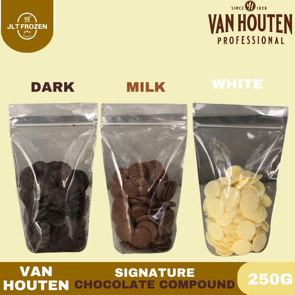 

Van Houten Professional Chocolate Compound Coin Repack 250g / Intense Dark Compound / Milk Compound / White Compound / Coin / Chocolate Buttons / Cokelat / Coklat