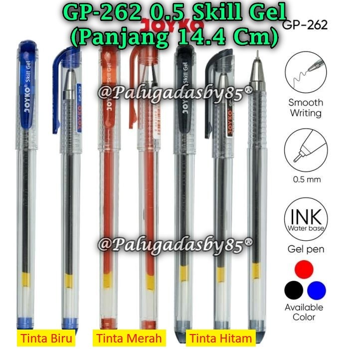 

(1 Pak/12) GROSIR Gelpen JOYKO GP-262 Skill Gel 0.5 mm / Gel Pen Pulpen Pena Joyko GP-262 (Pak/12)