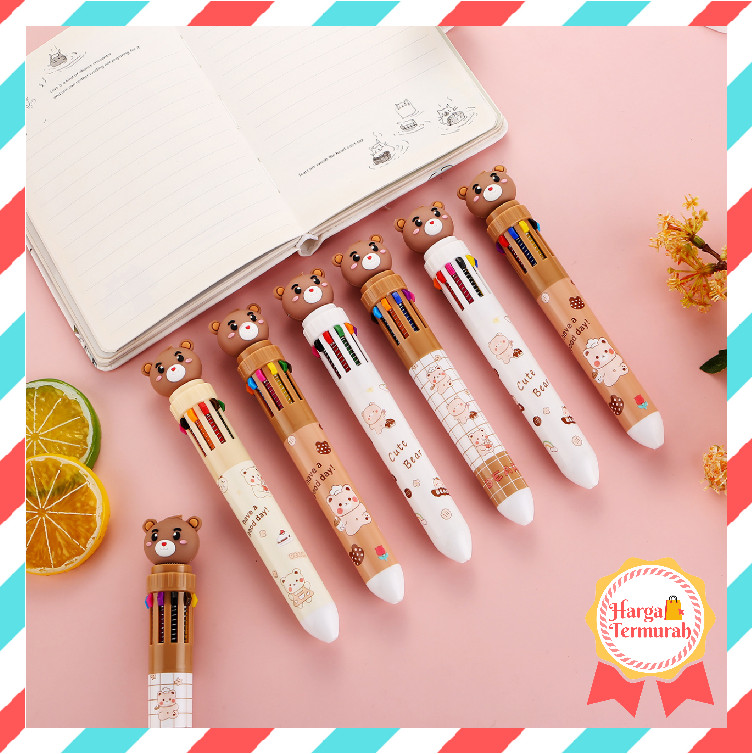 

Harga Termurah - S1292 Pena Beruang Teddy Bear 10 Warna / Pulpen Mekanik / Bolpoin Bear Multi Color