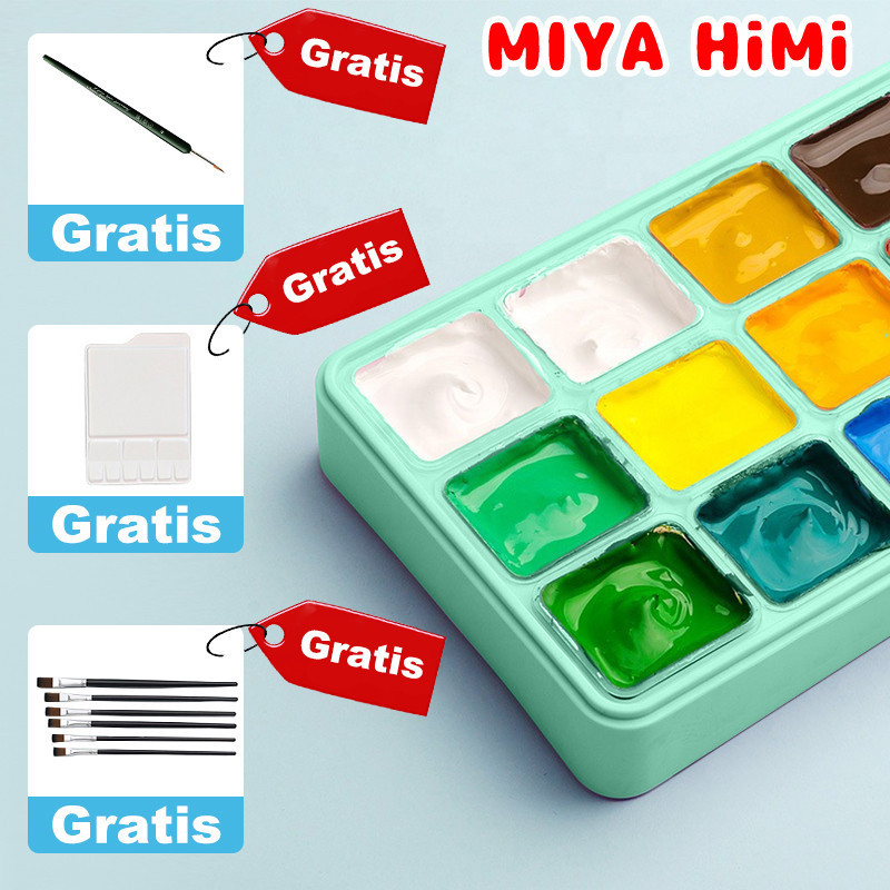 

Miya Himi Gouache Cat Air Lukis Gouache Paint Set 24 Warna Colors 30ml Watercolor terlaris