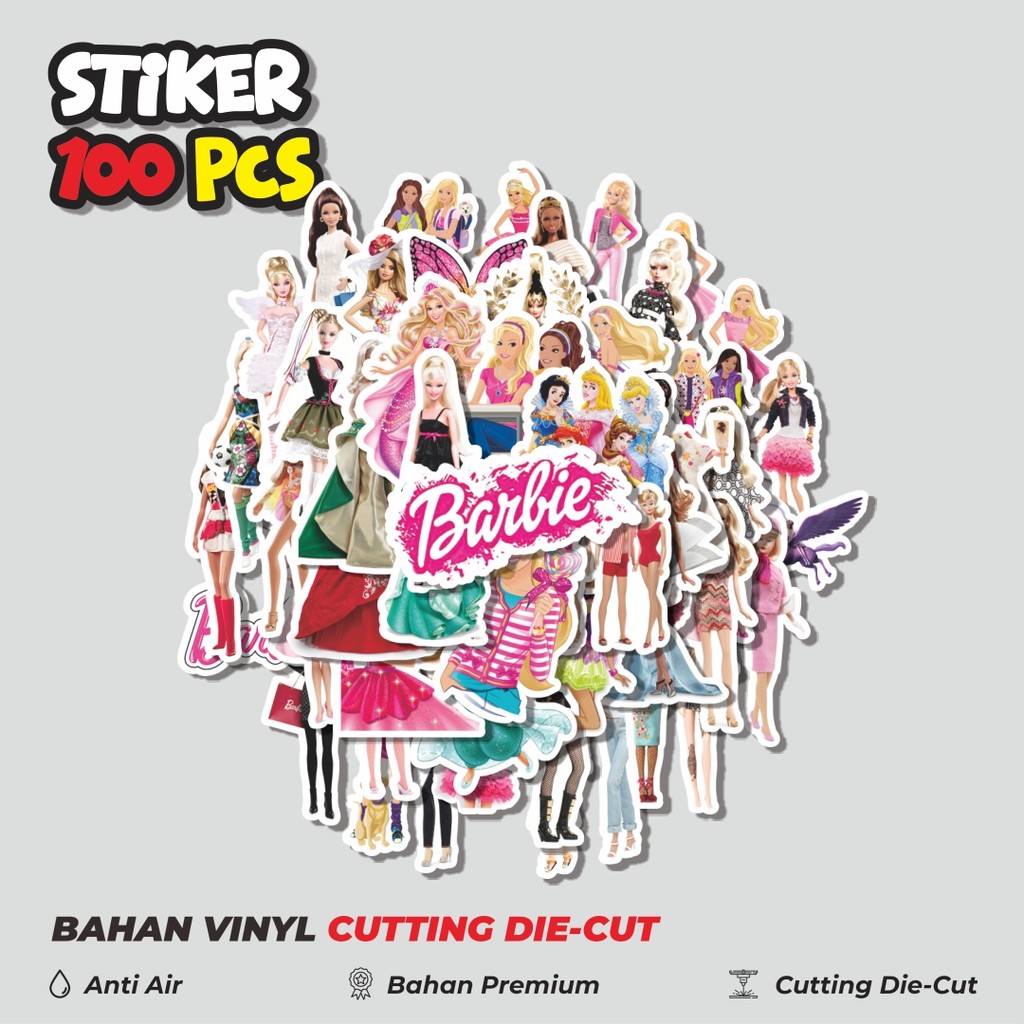 

Terbaru! 50 pcs Stiker Kartun Barbie Dekorasi Lucu Kreatif untuk Notebook, Skateboard, HP