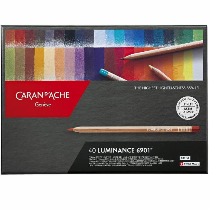 

【M-MT】BIG SALE!!! Caran Dache / D'Ache Luminance 6901 Pensil Warna Color Pencil 20 40 76 - 40 Color