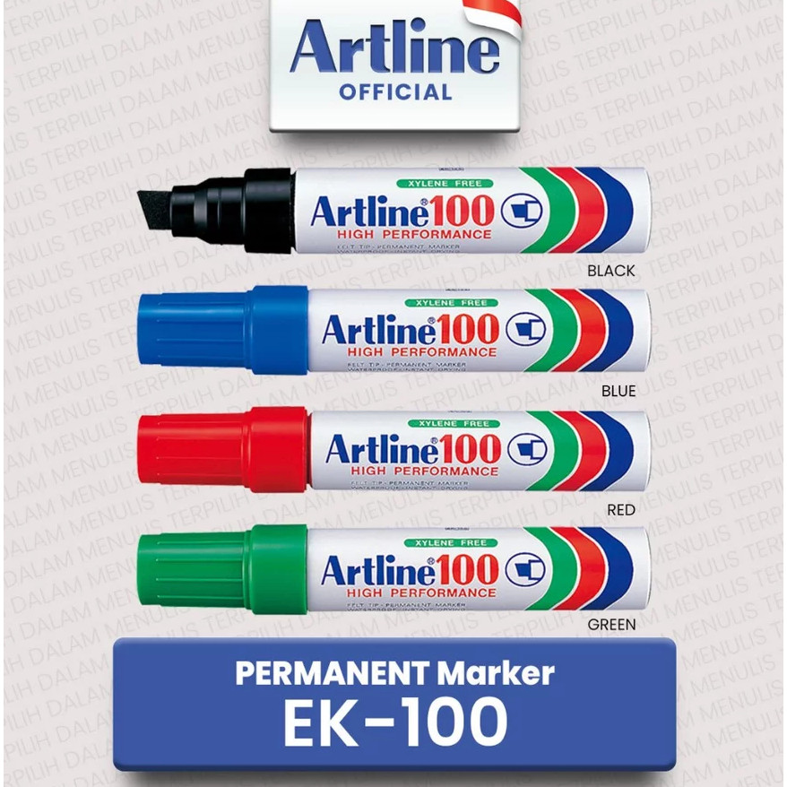 

SUPER MURAH Artline Spidol Permanent Marker Ek-100 Chisel Tip Waterproof [Per 1 Pcs]