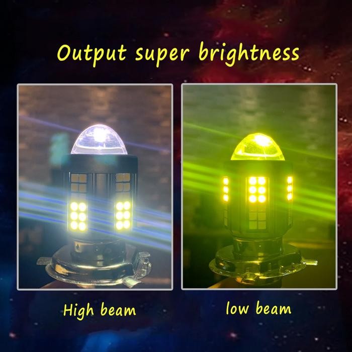 Lampu Depan Utama Kabut Led H4 Lensa Dua Warna Untuk Motor Mobil - H4 WARDOG