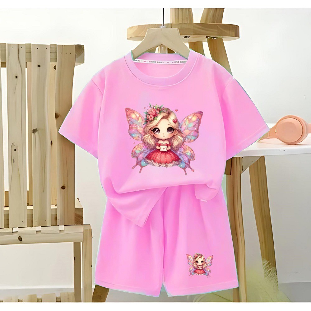 HANNA - SETELAN ANAK MOTIF MARIPOSA DTF / SET ANAK CELANA PENDEK PEREMPUAN / SET ANAK TERBARU DTF