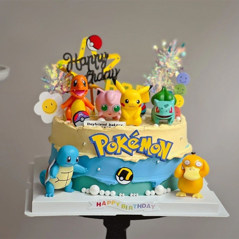 

13PCS/SET Pikachu Cake Topper Decoration Kids Happy Birthday Cute Pokemon Vinyl Anime Figure Cake Ornaments Bake Supplies Gifts