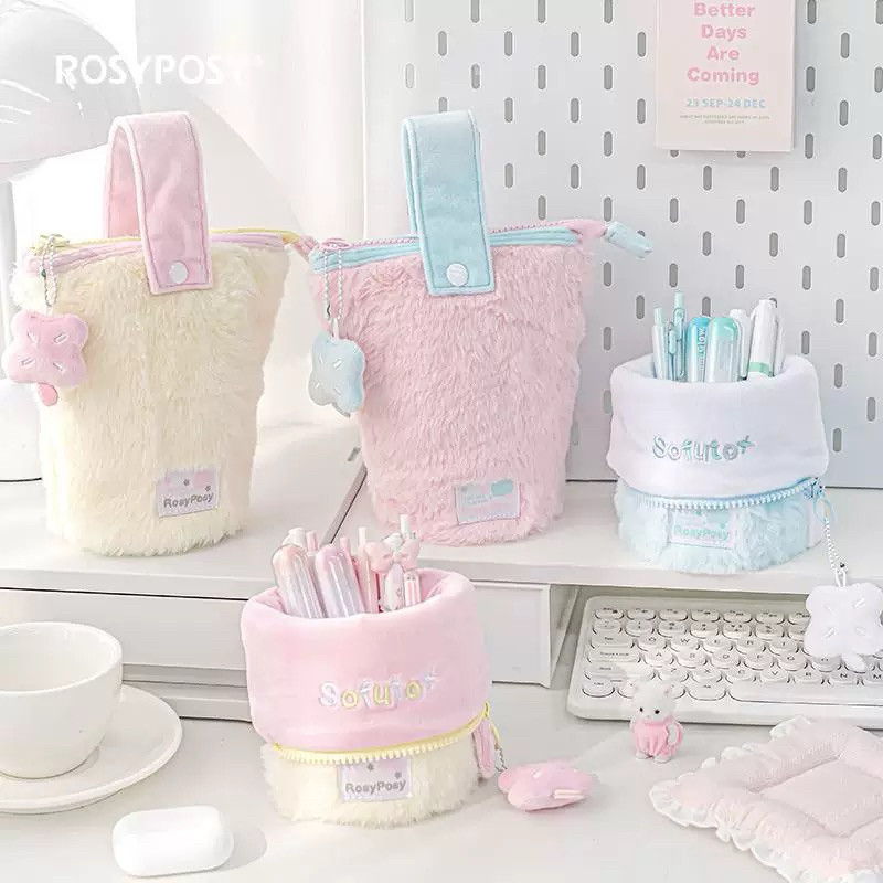 

rosy posy tempat alat tulis pensil pulpen pouch makeup readystock B2951