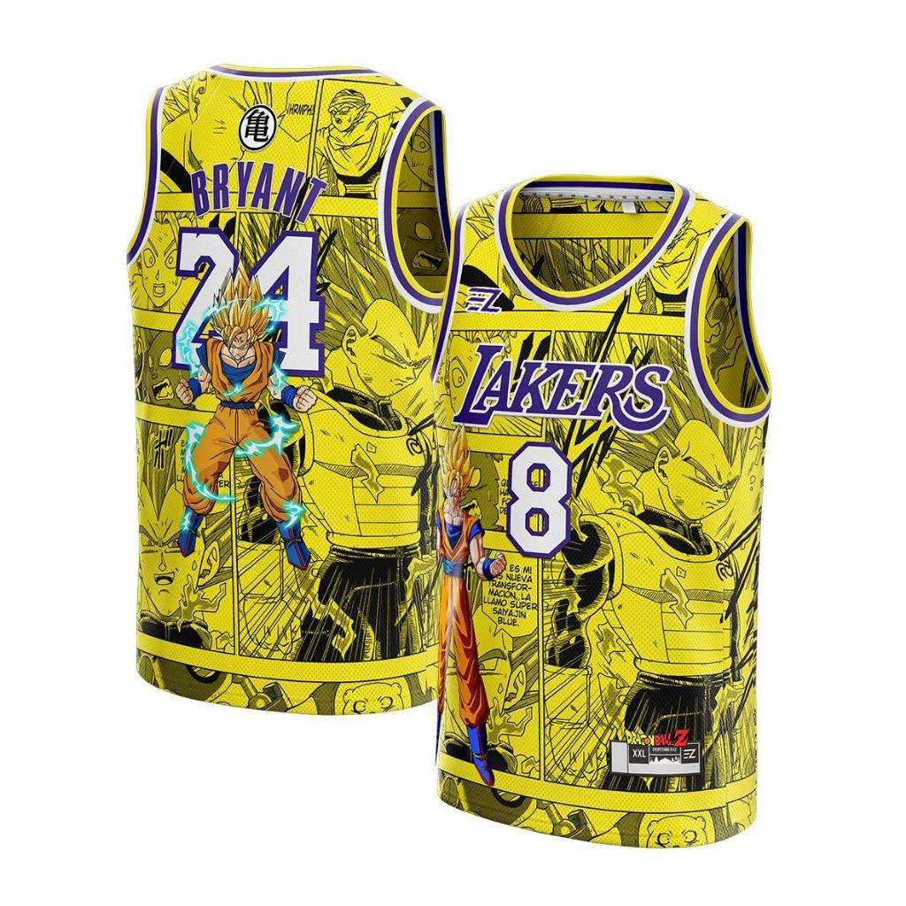 [ORIGINAL] Jersey Kobe Bryant LA Lakers 24 Dragon Ball Custom - Swingman Bola Basket  Baju Kaos T-Sh