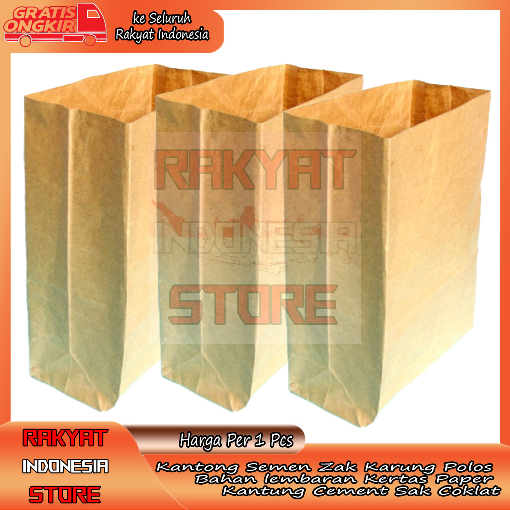 Kantong Packing Pak Sak Zak Karung Semen Kertas Pakk Pack Cokelat Coklat Paking Pecking Peking Ngepa